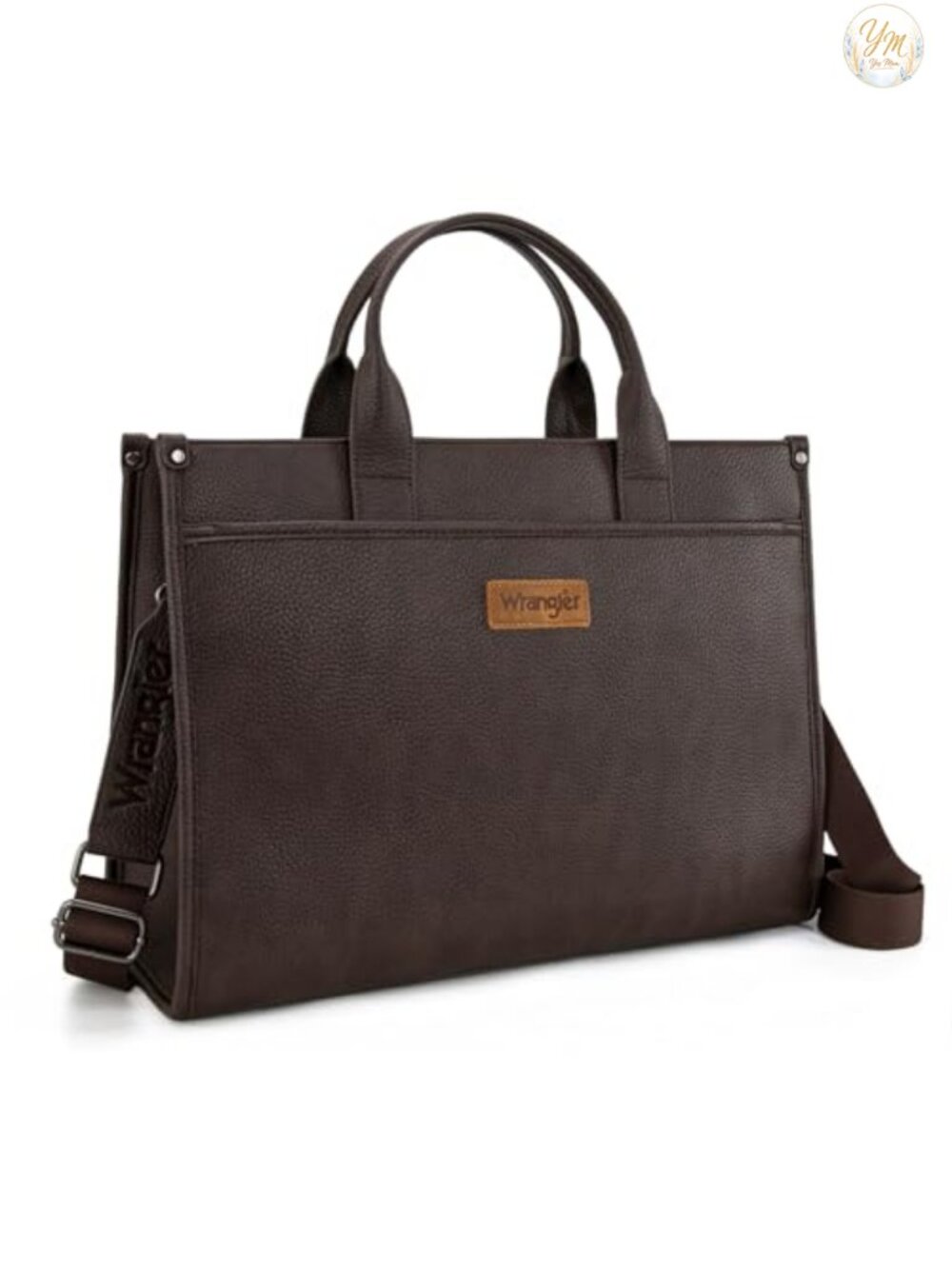 Vintage Laptop Tote Bag 15.6 Inch Waterproof Faux Leather Briefcase Work